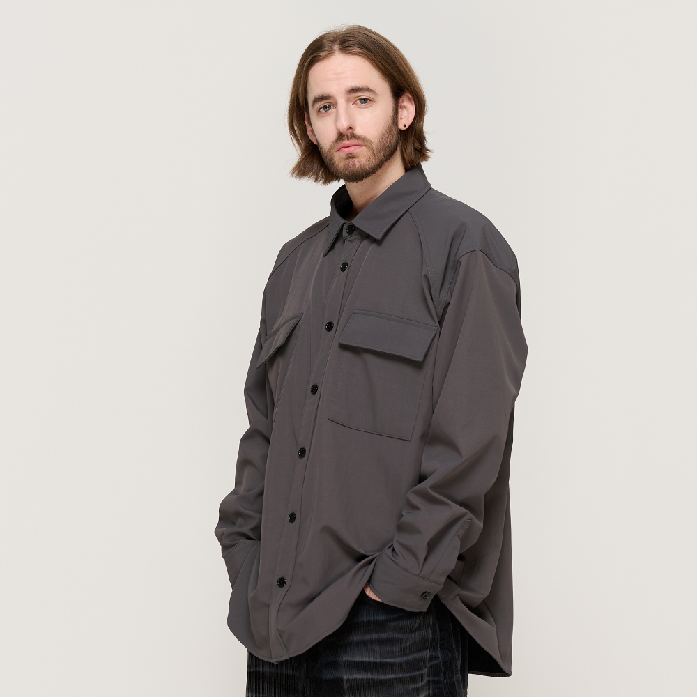 CARGOBROS TWO POCKET NYLON NAPPING SHIRT (CHARCOAL)
