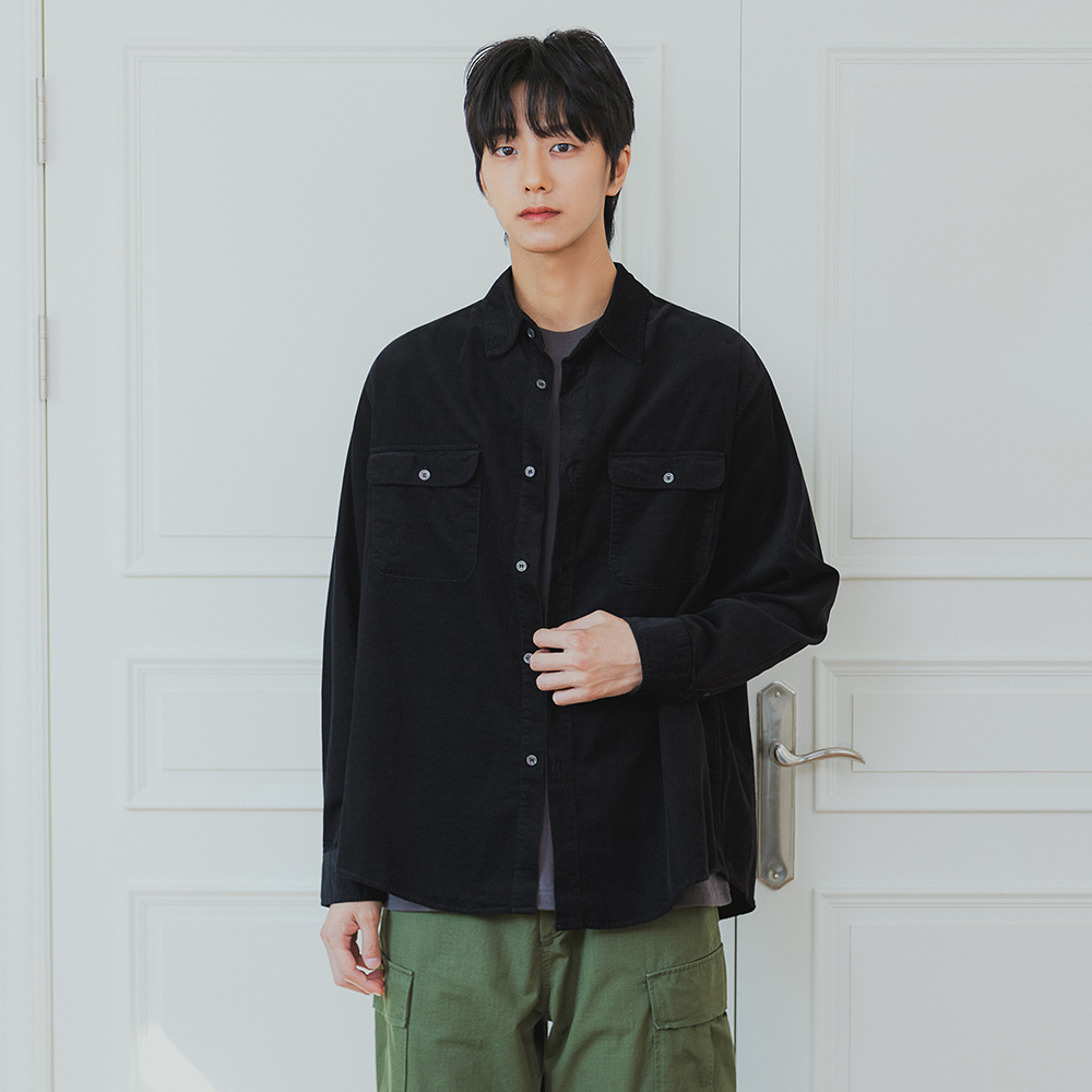 ALVINCLO [DE LUXE] ALVINCLO SUEDE DOUBLE PACKET OVERFIT SHIRT DLX1287 (3 COLOR)