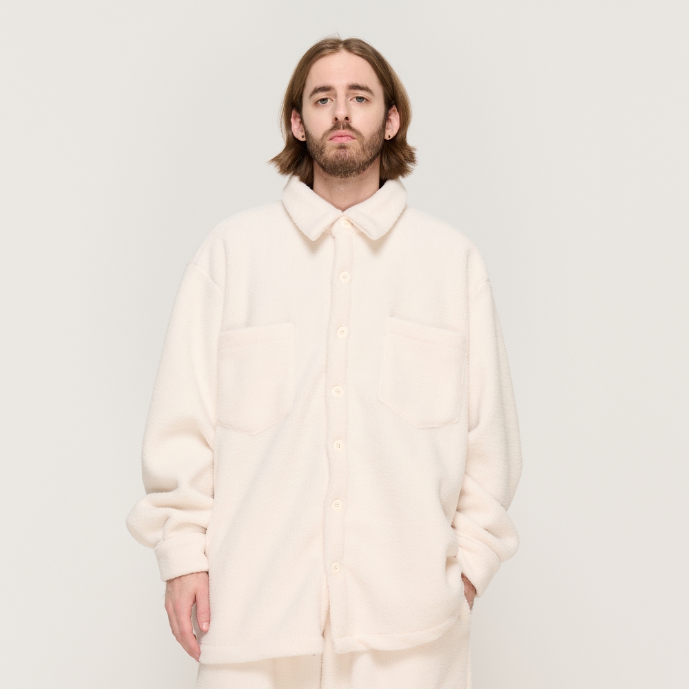 CARGOBROS TEDDY OVER FLEECE SHIRT (IVORY)