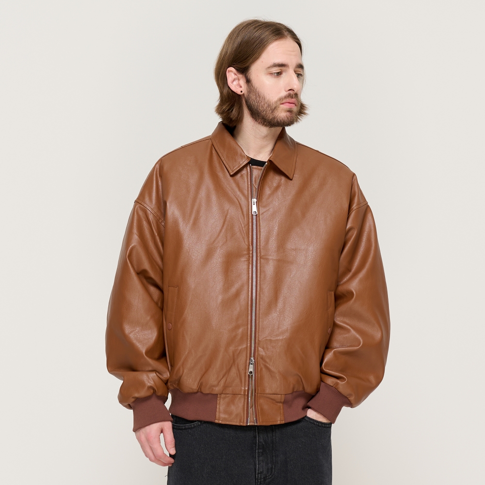 CARGOBROS LIKE ECO LEATHER JUMPER (BROWN)