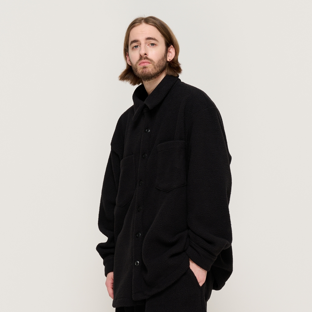 CARGOBROS TEDDY OVER FLEECE SHIRT (BLACK)