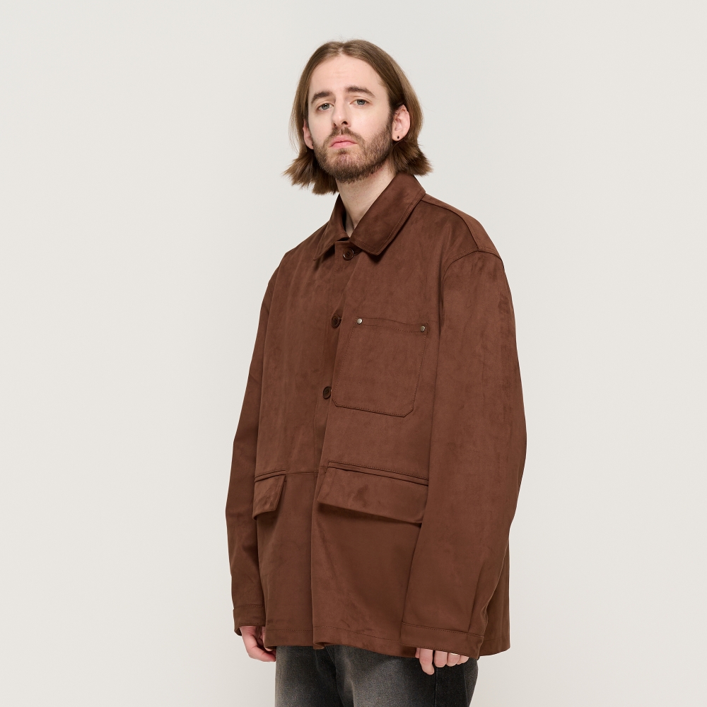 CARGOBROS SUEDE SEMI HALF JACKET (BROWN)