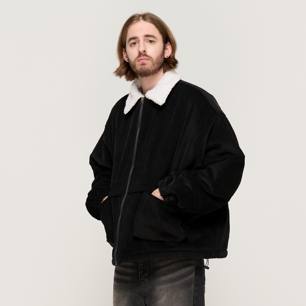 CARGOBROS CORDUROY TRACKER WOOL WOLK JUMPER (BLACK)