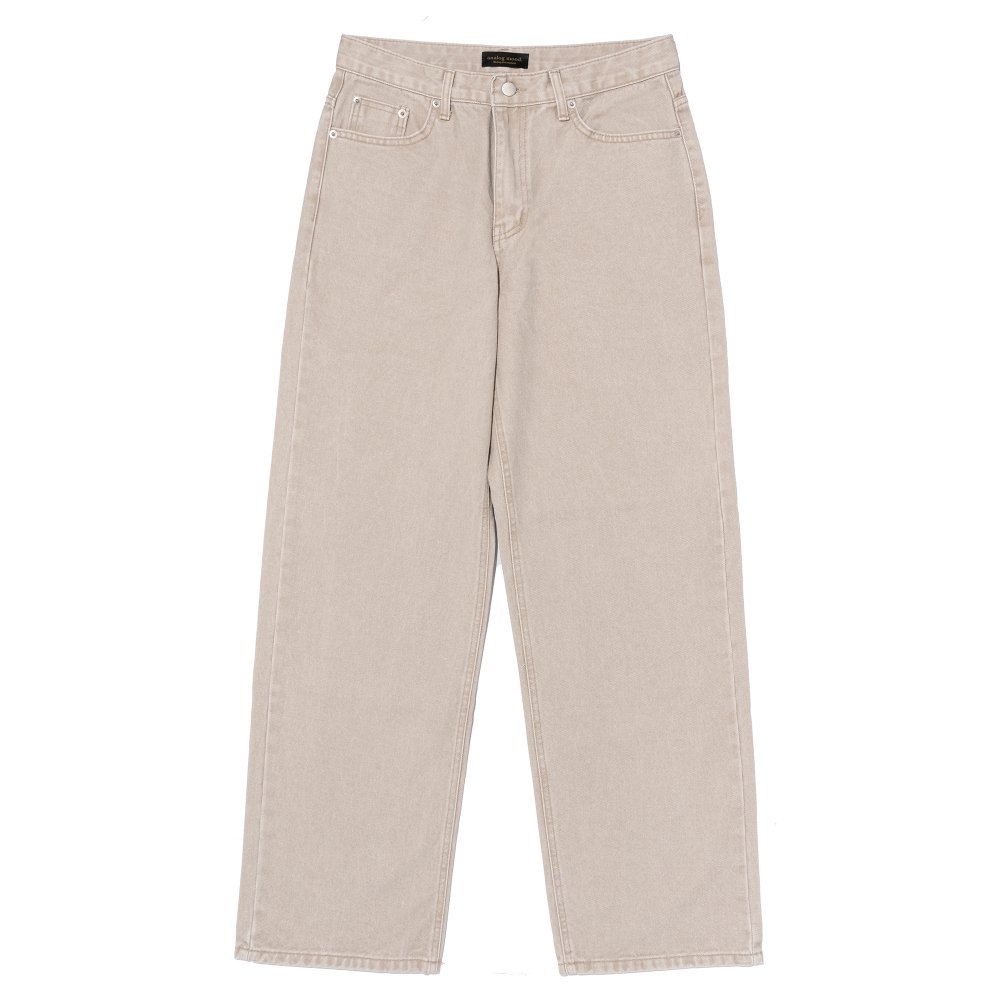ANALOG MOOD PIGMENT SEMI-WIDE DENIM PANTS (BEIGE)