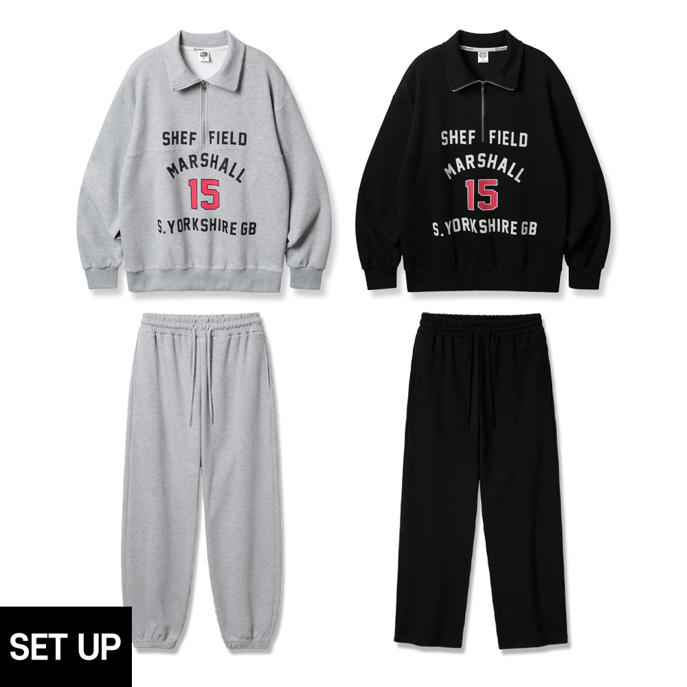 ALVINCLO [SET] ALVINCLO MARSHALL HALF ZIP-UP SWEATSHIRT JOGGER/SEMI WIDE PANTS SETUP