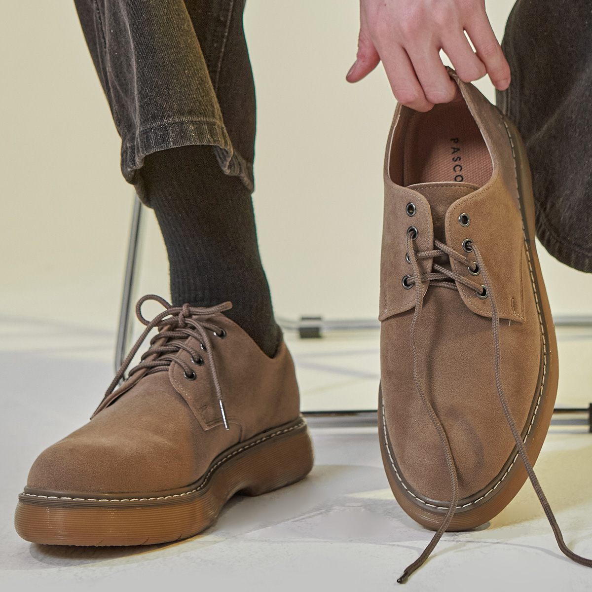 JC3600-BE 에런 4홀 오버솔 더비슈즈 베이지 [250~280mm] Aran 4