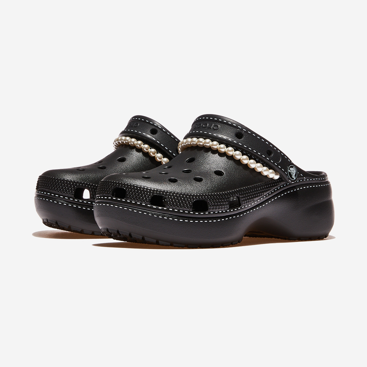 CROCS ◆ CS CONTRAST STITCH PLATFORM CG ◆ CRS211536 클래식 콘트라스트 스티치 플랫폼 클로그 CS CONTRAST STITCH
