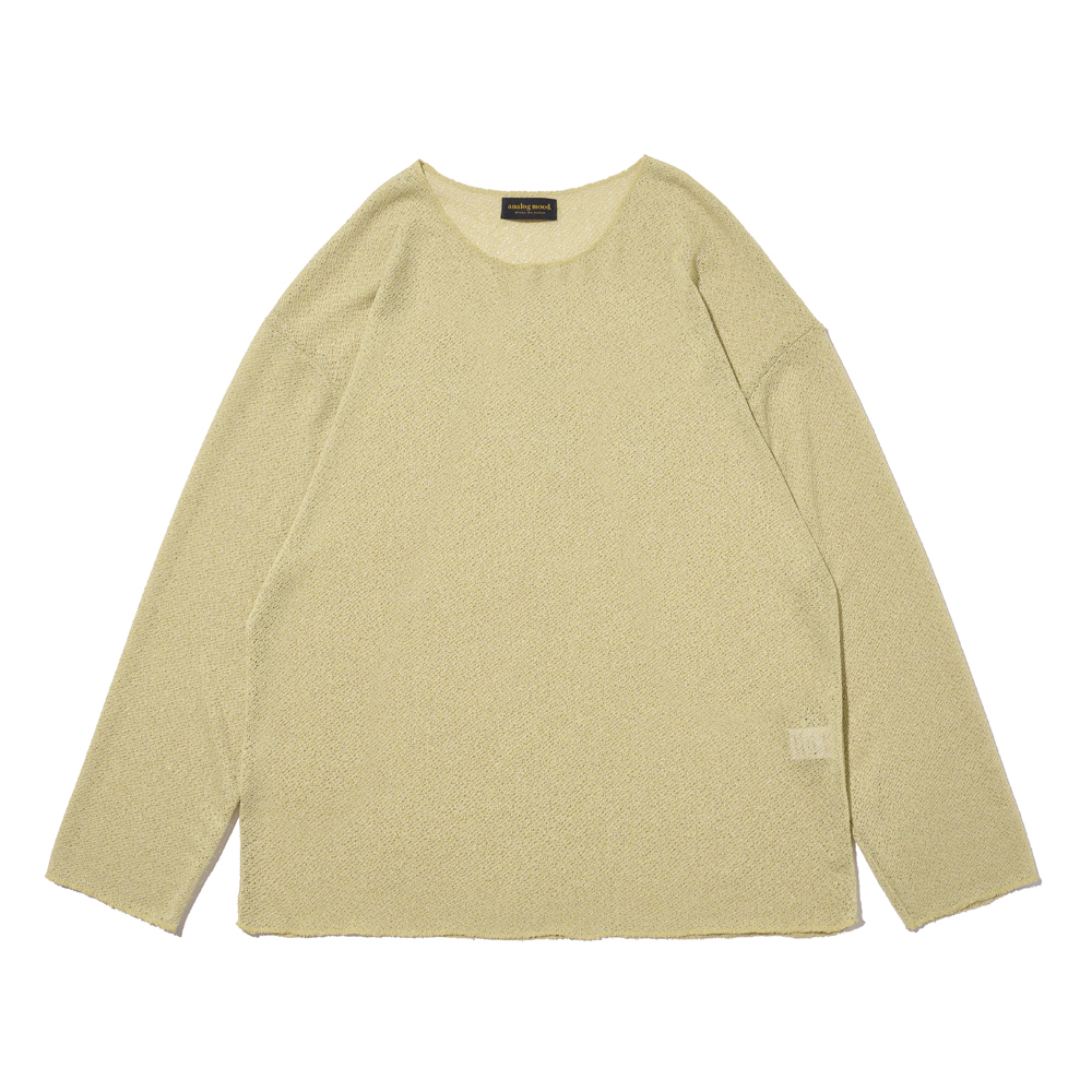퍼스트 린넨 긴팔니트 (라임) First Linen Long Sleeve Knitwear (Lime) - 아날로그무드