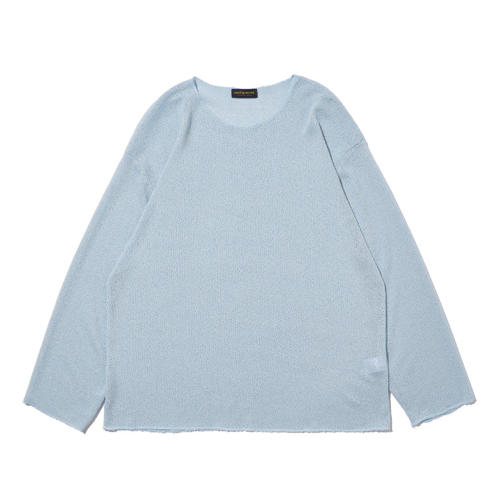 퍼스트 린넨 긴팔니트 (블루) First linen long-sleeved knitwear (blue) - 아날로그무드