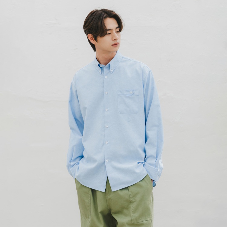 BAKKEN Bakken Classic Pocket Oxford Shirt BK8922_SKYBLUE