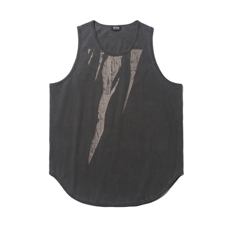 CARGOBROS ROUND OVERFIT SLEEVELESS SHIRT (CHARCOAL)