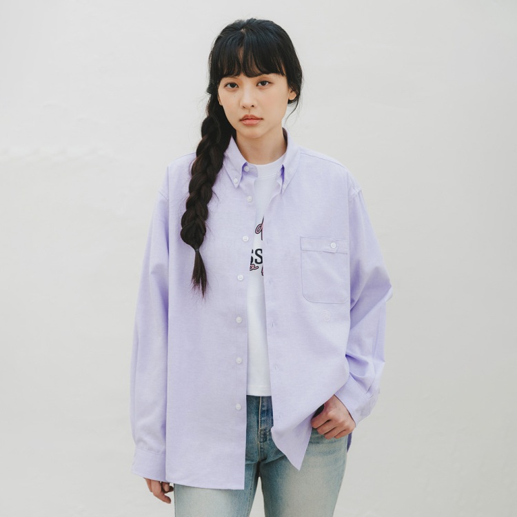 BAKKEN Bakken Classic Pocket Oxford Shirt BK8922_LIGHTPUPLE
