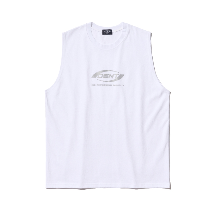 CARGOBROS OVER BOX LOGO SLEEVELESS SHIRT (WHITE)