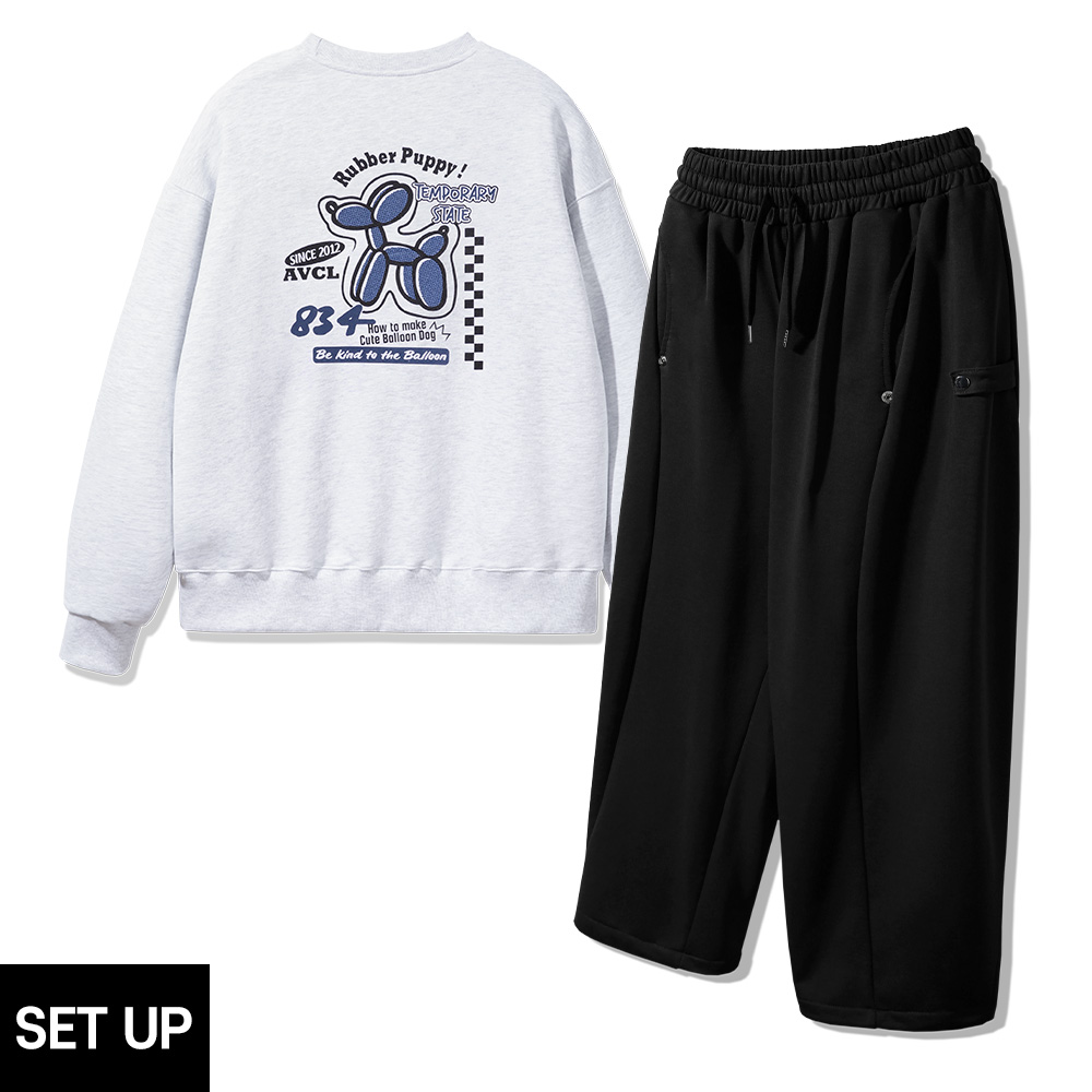 ALVINCLO [SET] ALVINCLO ROBBER PUPPY SWEATSHIRT BALLOON PANTS SET UP