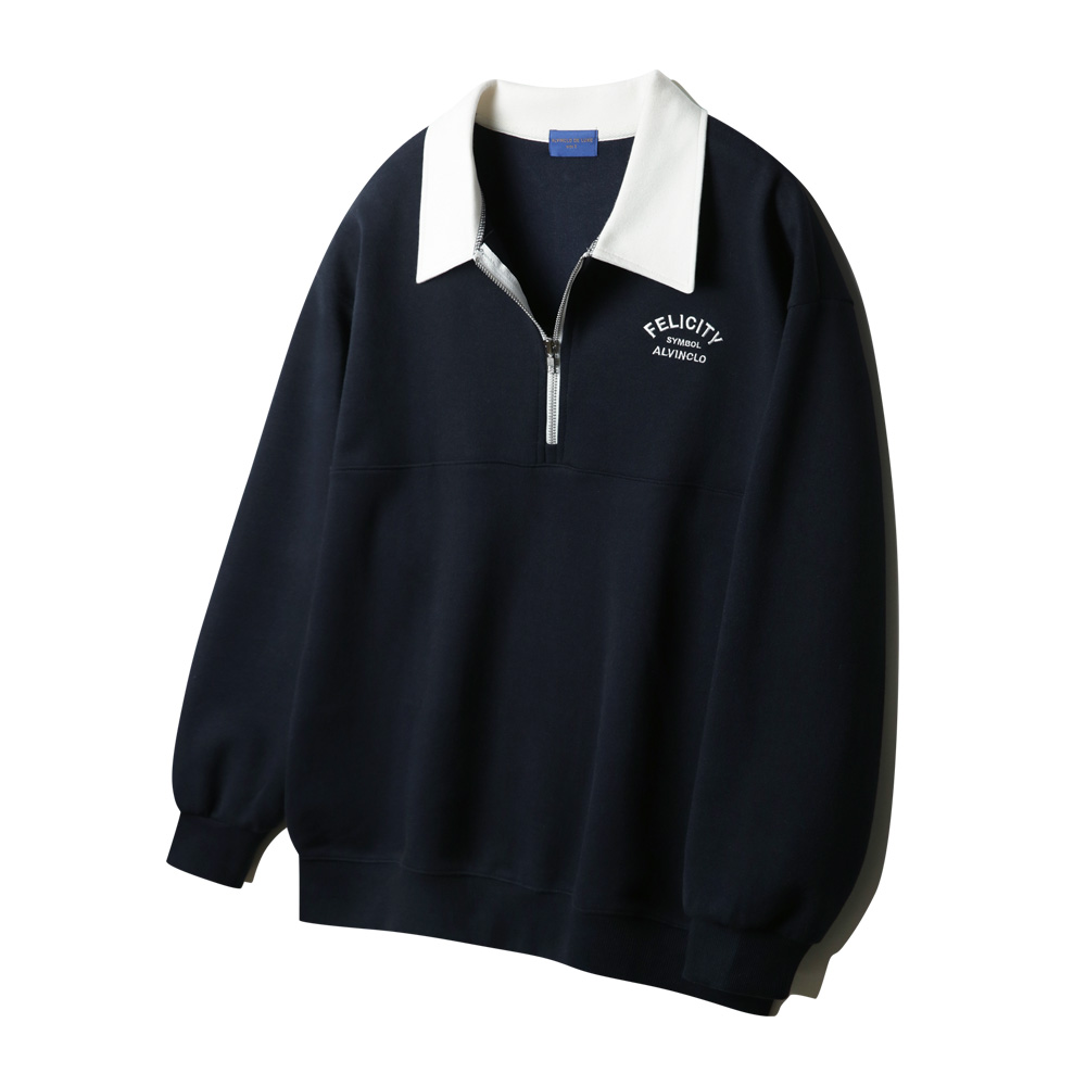 ALVINCLO [기모추가] [DE LUXE] ALVINCLO FELICITY HALF ZIP-UP COLLAR SWEATSHIRT DLX7508 (4 COLOR)