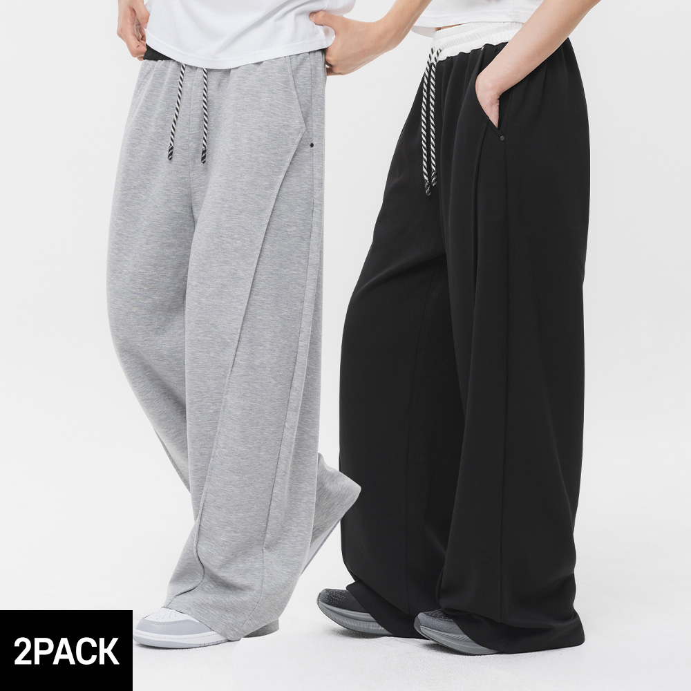 [2PACK] 앨빈클로 스트링 포인트 밴딩 컬러 스웨트 팬츠 2종 패키지 [2PACK] ALVINCLO STRING POINT ...