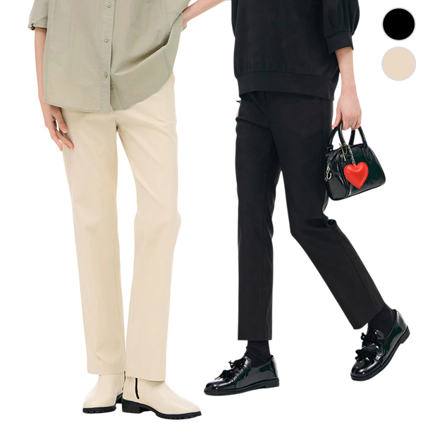 SLIM 스트레이트 밴딩 SLACKS/2Color (WOMAN) Slim Straight Banded Slacks/2 ...