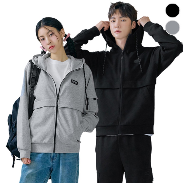 CHASECULT Unisex Sleeve Pocket HOOD ZIP-UP JUMPER/2Color