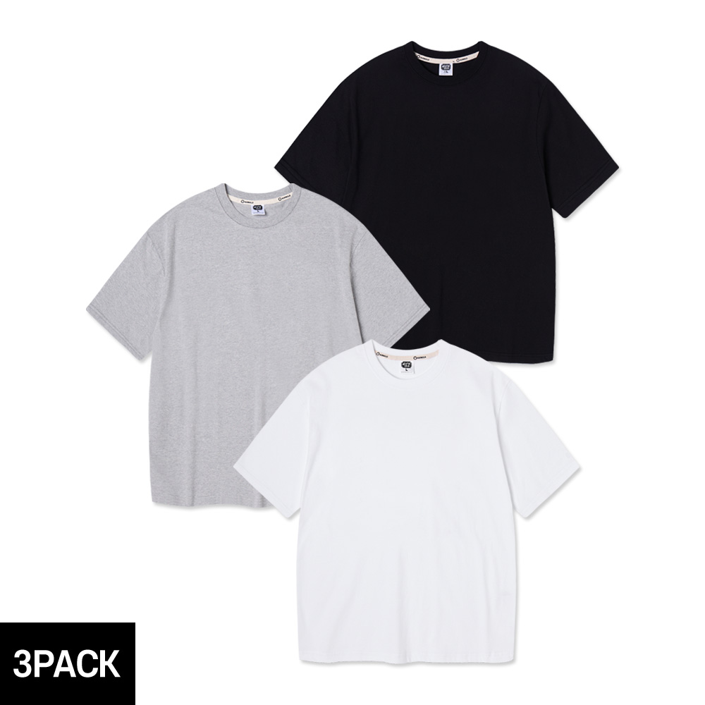 ALVINCLO [3PACK] 앨빈클로 무지 오버핏 반팔티 3종 패키지