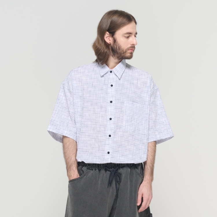 CARGOBROS CLASSIC MINI CHECK SHORT SLEEVE SHIRT (WHITE)
