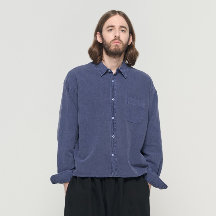 CARGOBROS PIGMENT CROP SHIRT (NAVY)